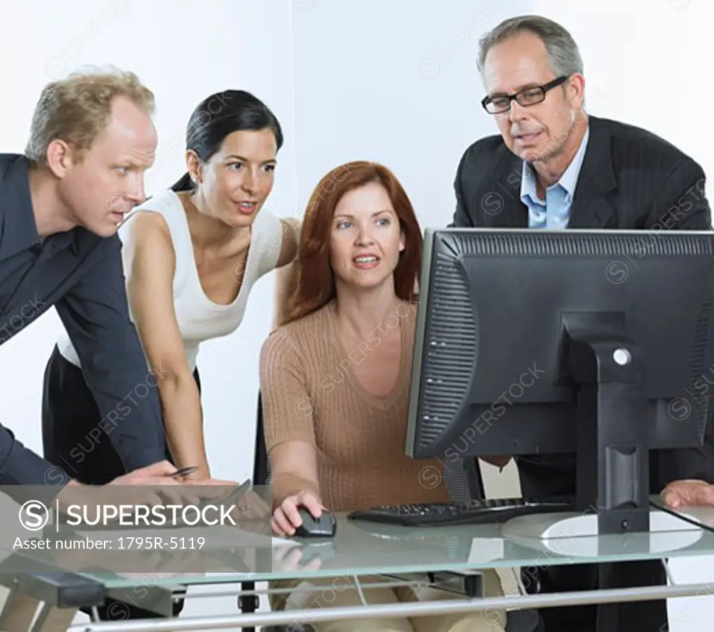 Group of businesspeople with computer