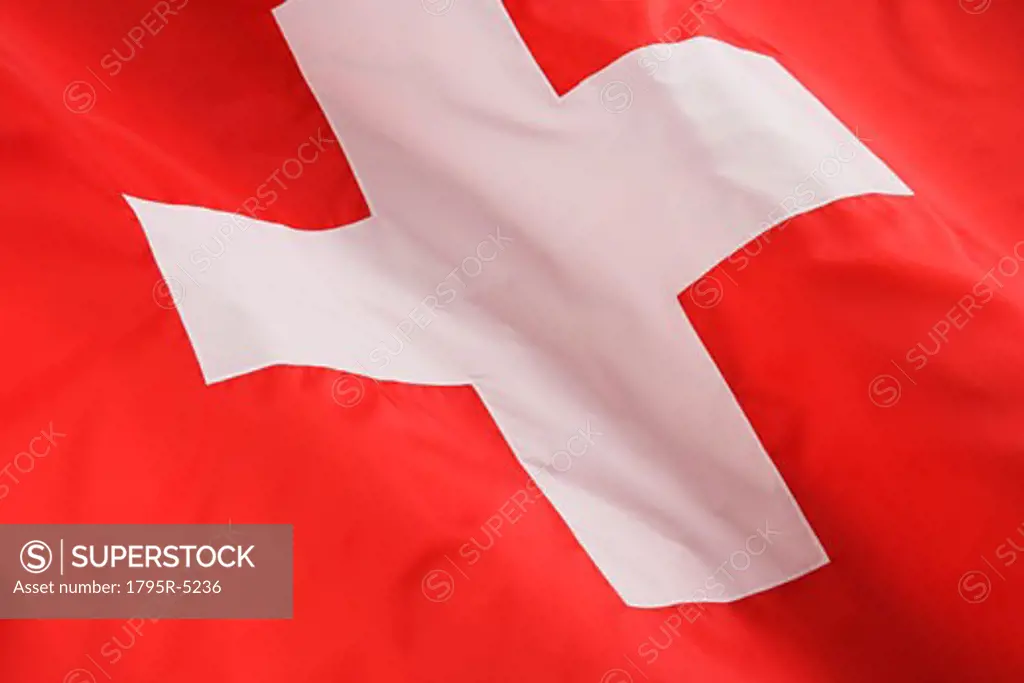 Close-up of Swiss flag