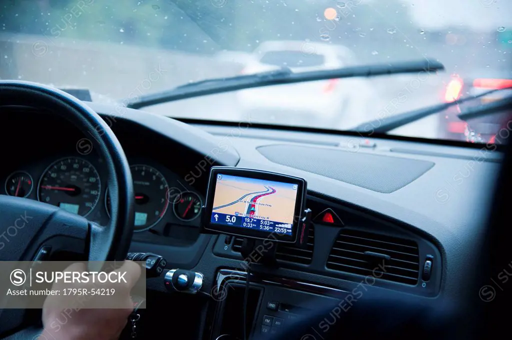 Car interior with GPS