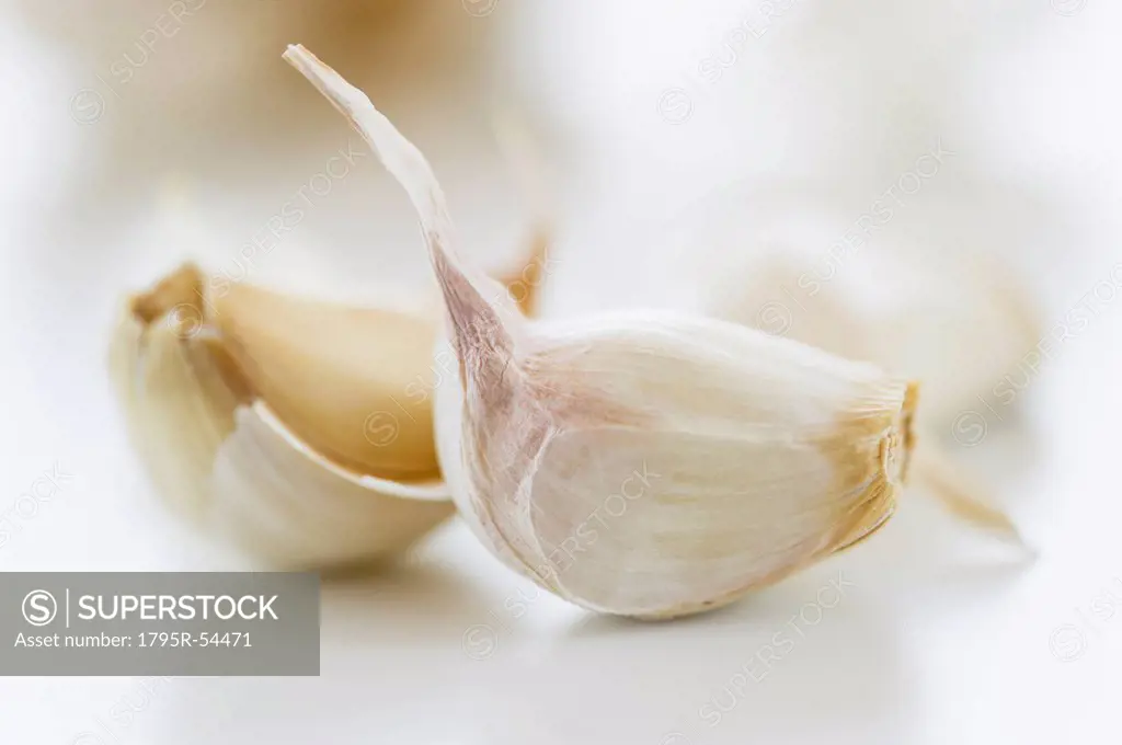 Studio shot of fresh garlic cloves