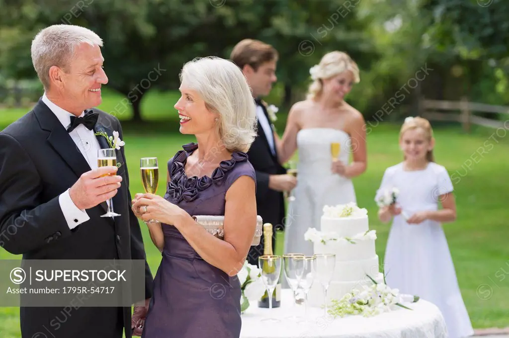People at wedding reception