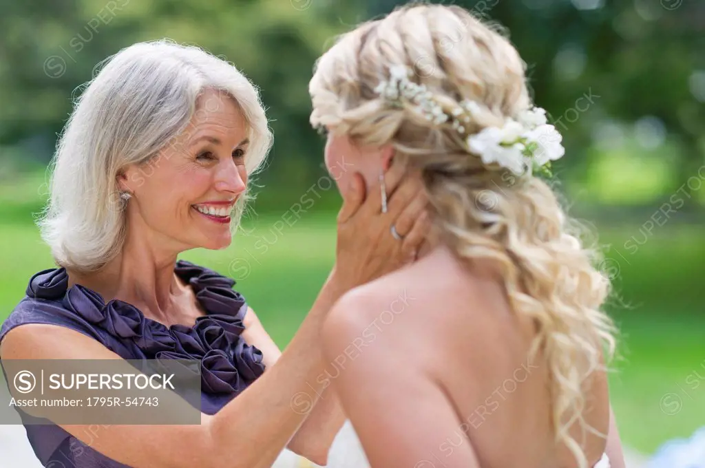 Bride with mother at wedding day