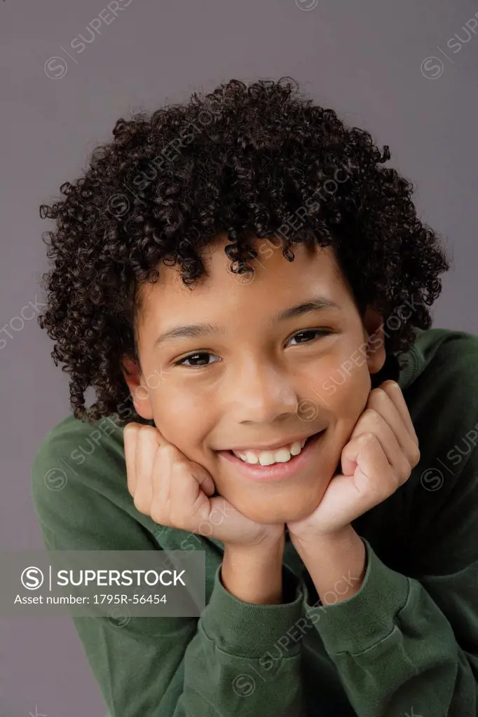 Portrait of smiling boy 8_9, studio shot