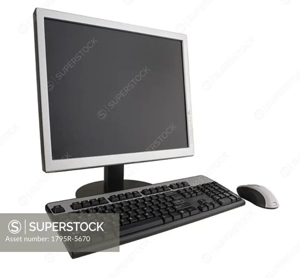Computer monitor, keyboard and mouse