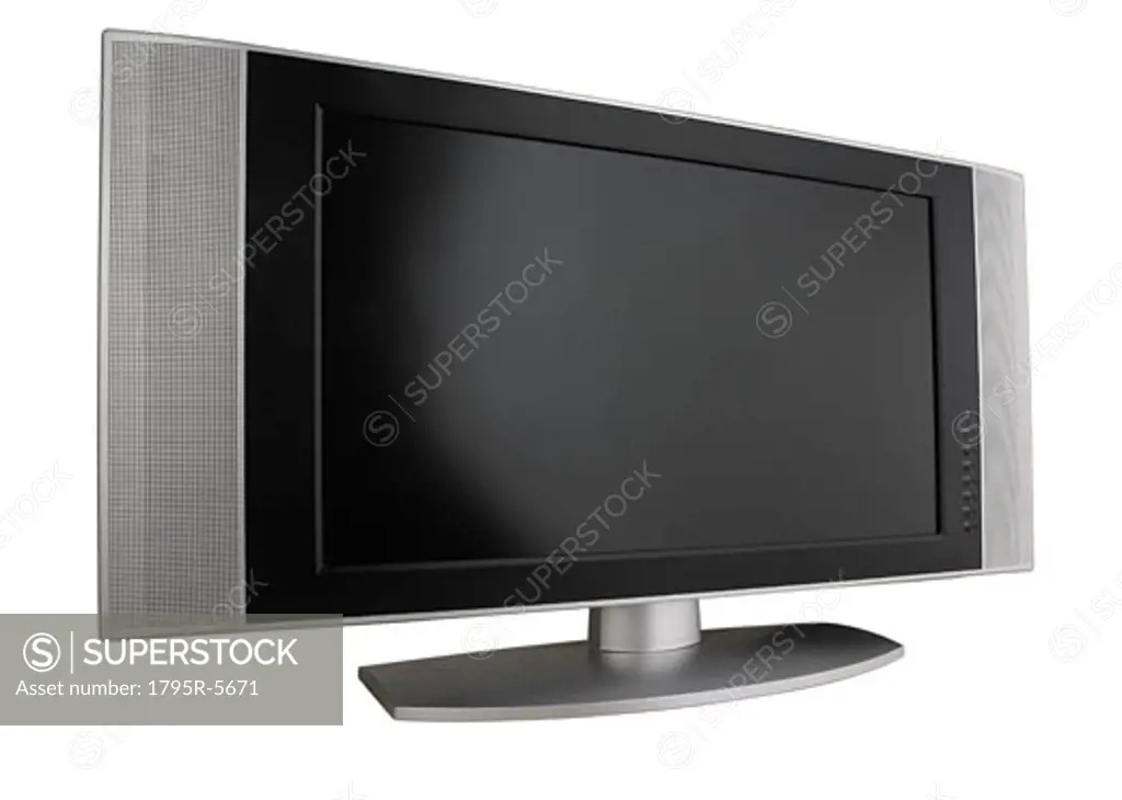 Wide screen television on table