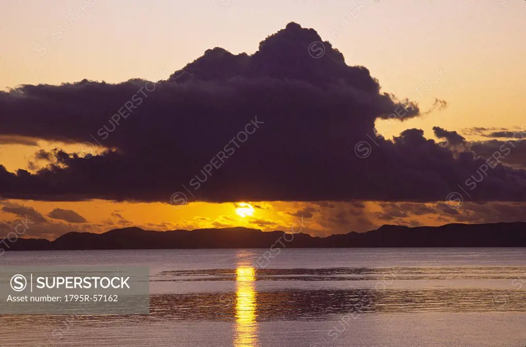Mexico, Baja California Sur, Loreto, Sunset sky