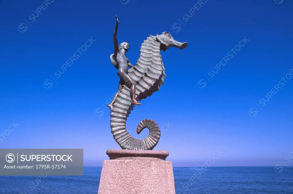Mexico, Jalisco, Puerto Vallarta, The Seahorse sculpture