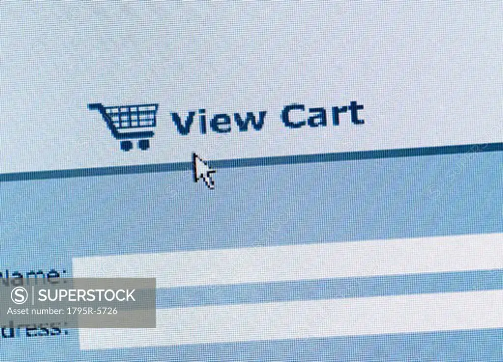 Close-up of online shopping cart