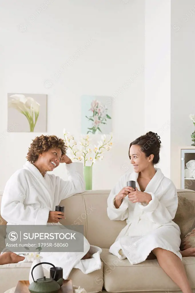 Attractive women relaxing in spa