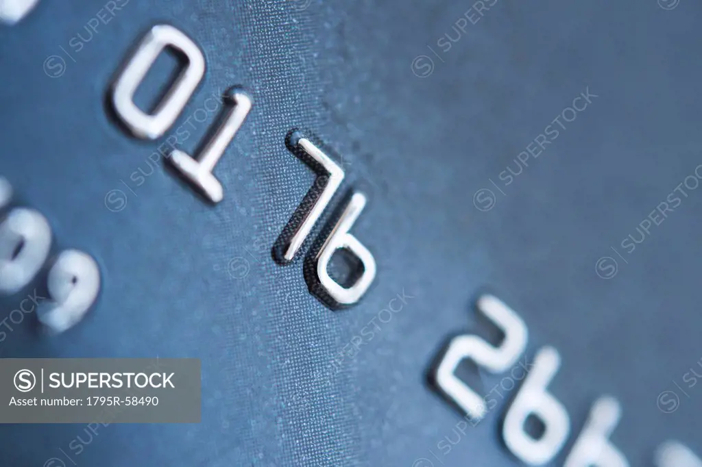 Detail of credit card, studio shot