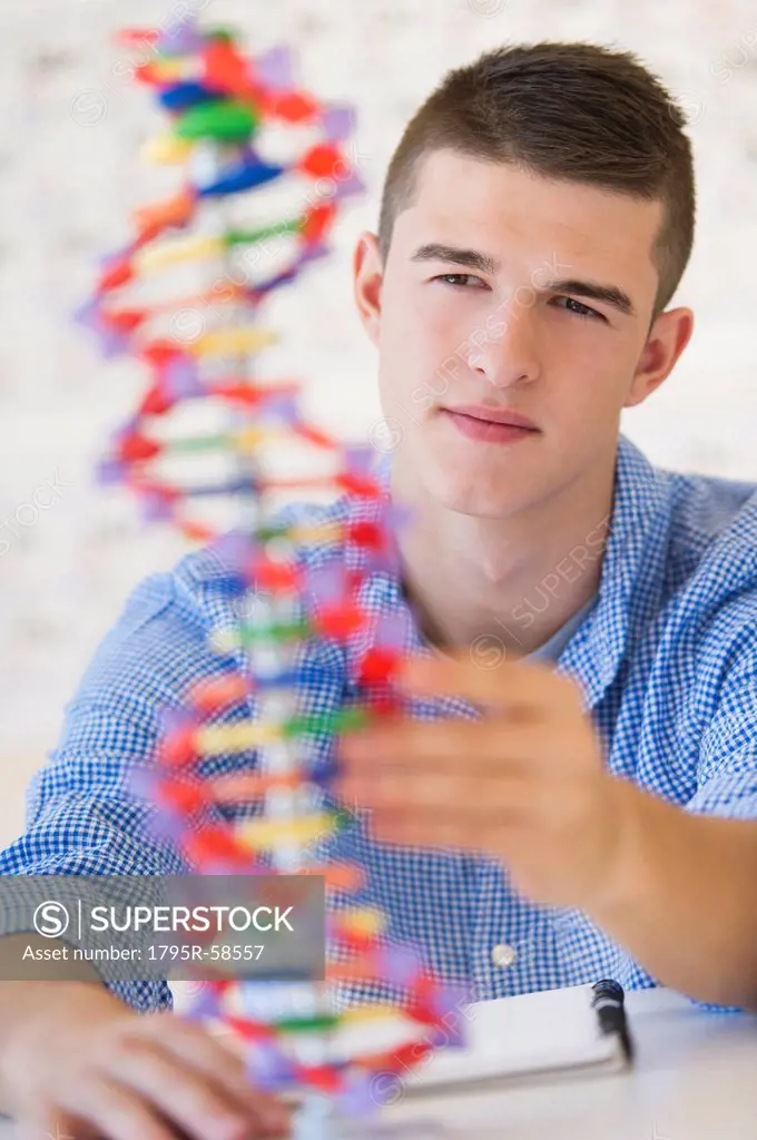 Teenage student 16_17 learning genetics