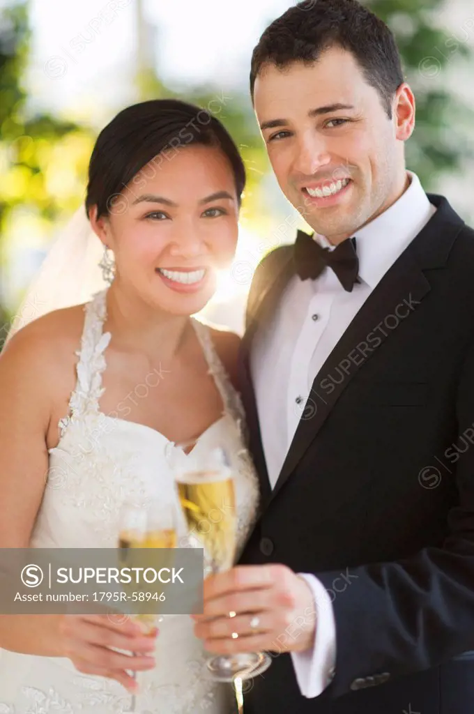 Portrait of bride and groom
