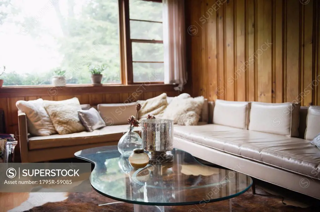 Roaring Brook Lake, Living room in summer home
