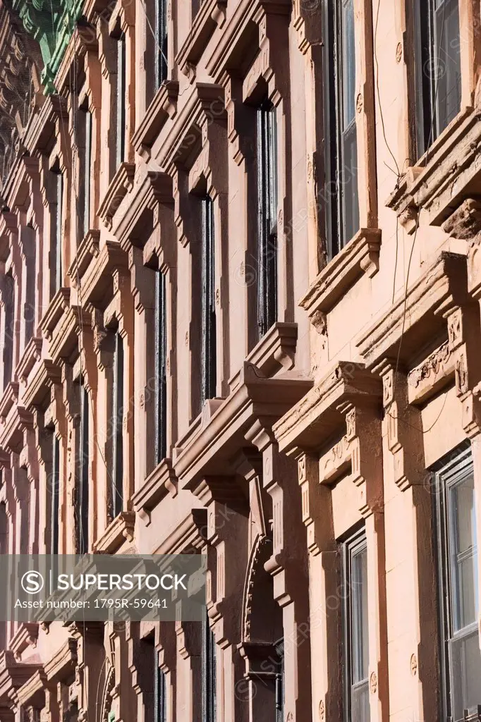 USA, New York City, Row of historic buildings