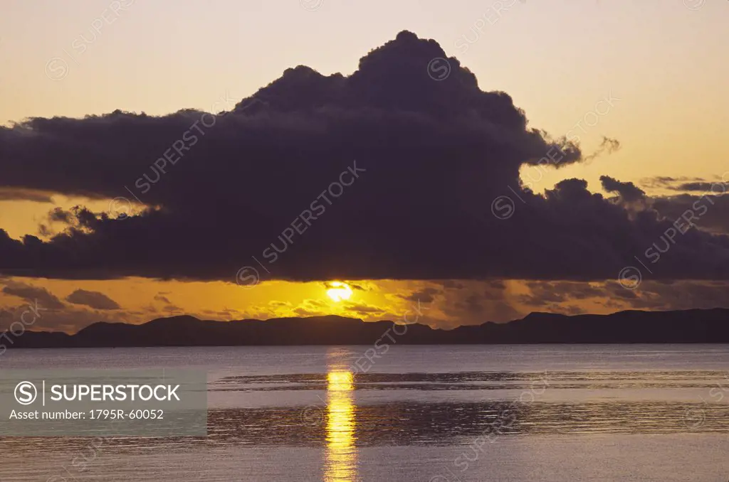 Mexico, Baja California Sur, Loreto, Sunset sky