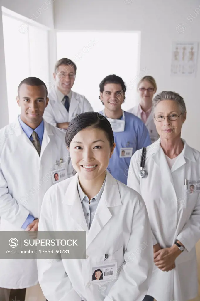 Group portrait of smiling doctors