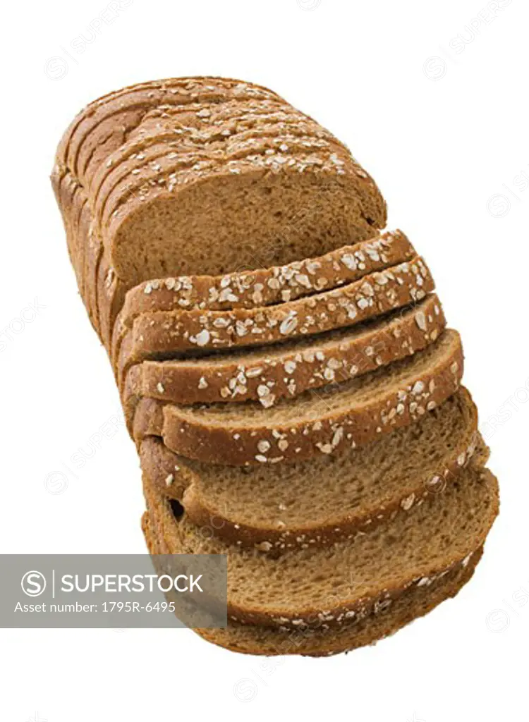 Close-up of sliced loaf of bread