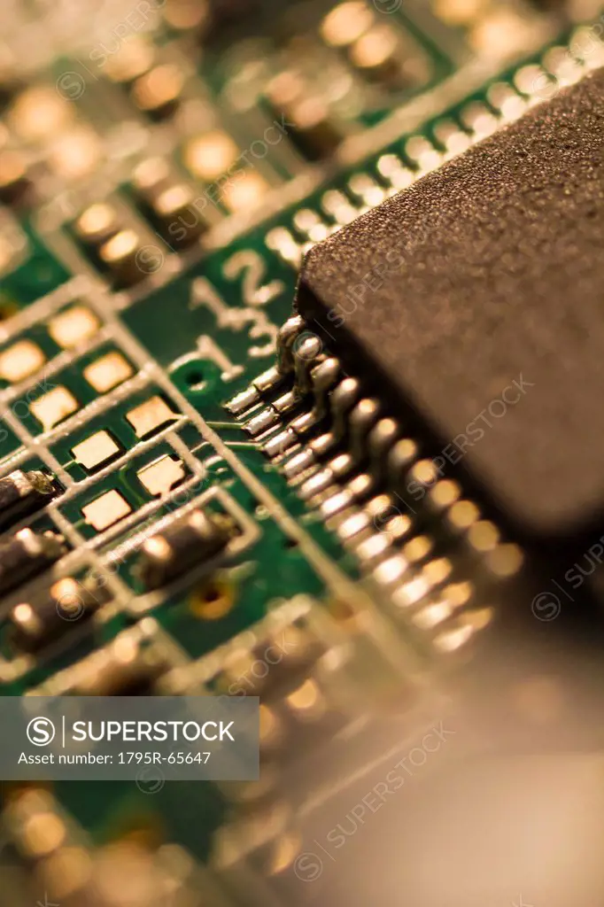 Studio shot of computer chip
