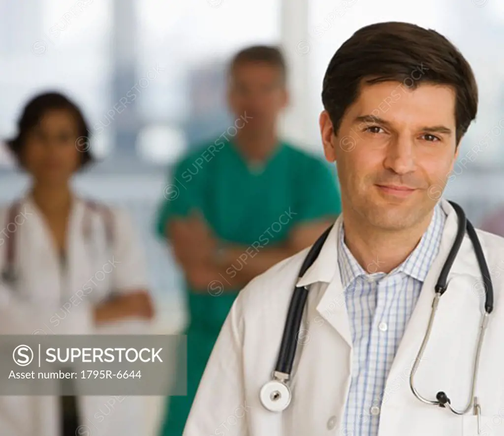 Male doctor wearing stethoscope