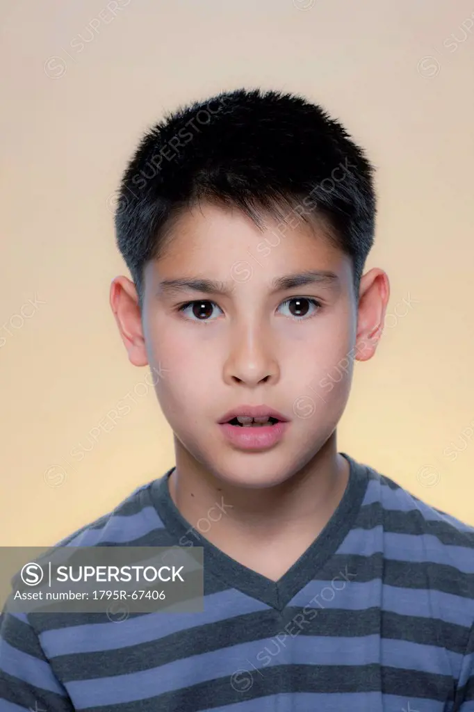 Portrait of boy with concerned expression