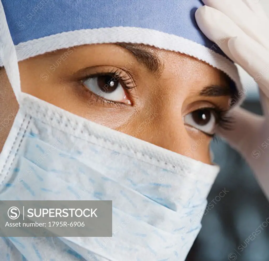 Indian female doctor wearing surgical mask