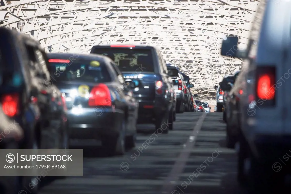 USA, New York, Long Island, New York City, Queensboro bridge, Cars in traffic jam