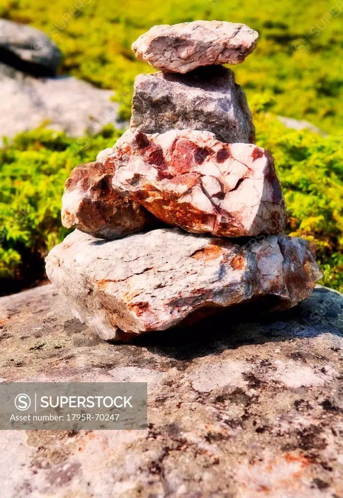 USA, Maine, Camden, Pile of stones