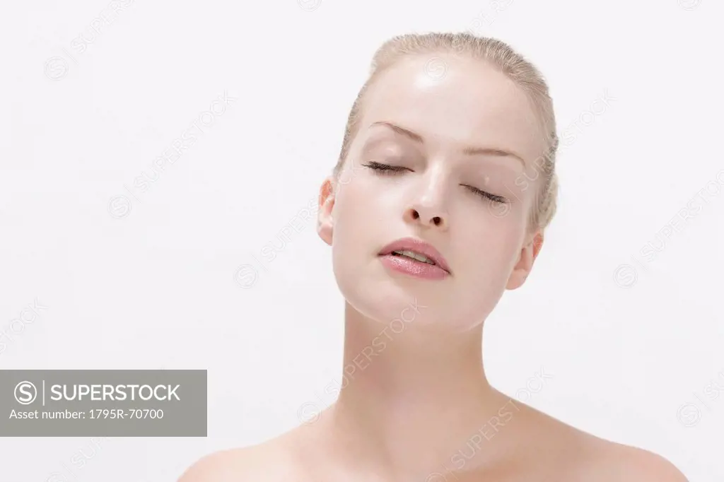 Beauty portrait of woman with eyes closed