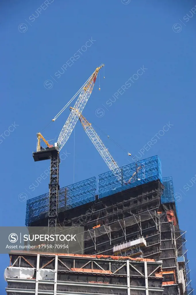USA, New York City, Construction crane on site