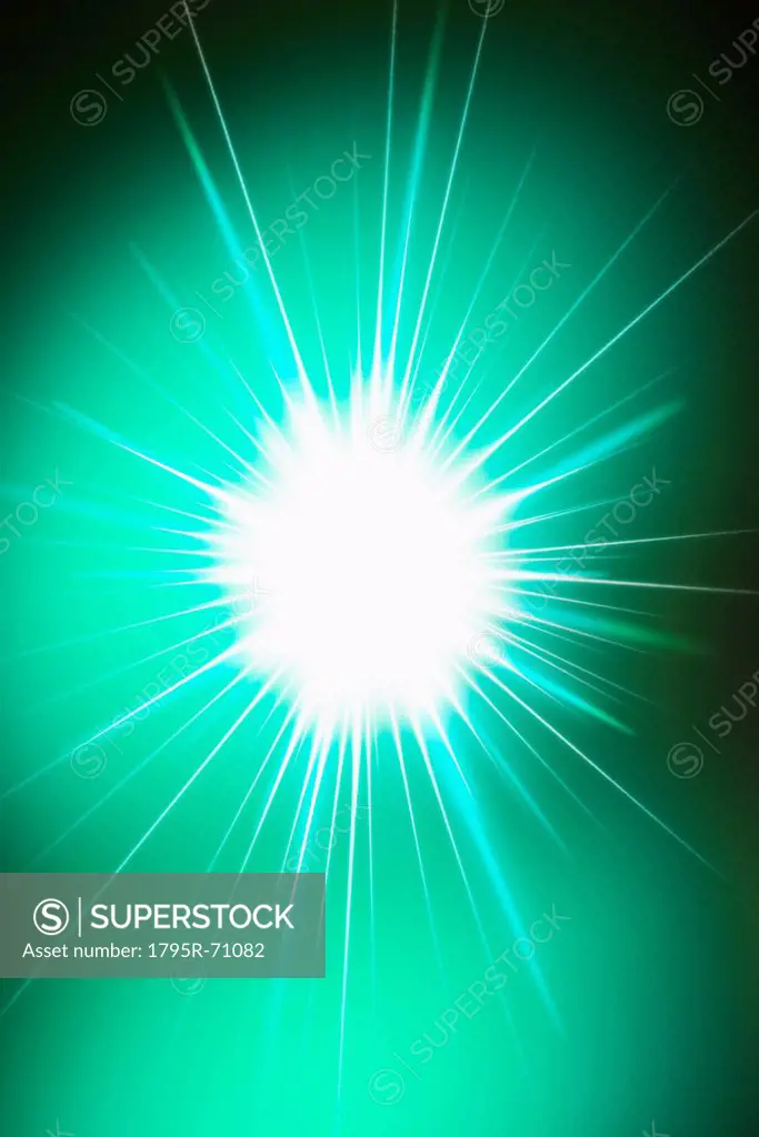 Glowing star on turquoise