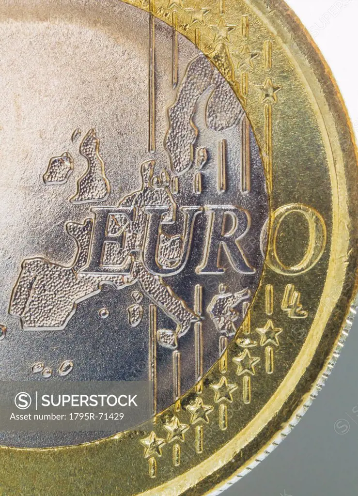 Close_up view of Euro coin