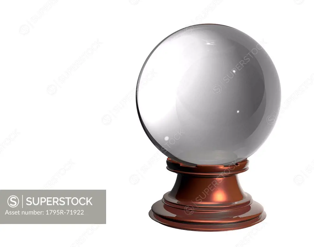 Crystal ball on white background