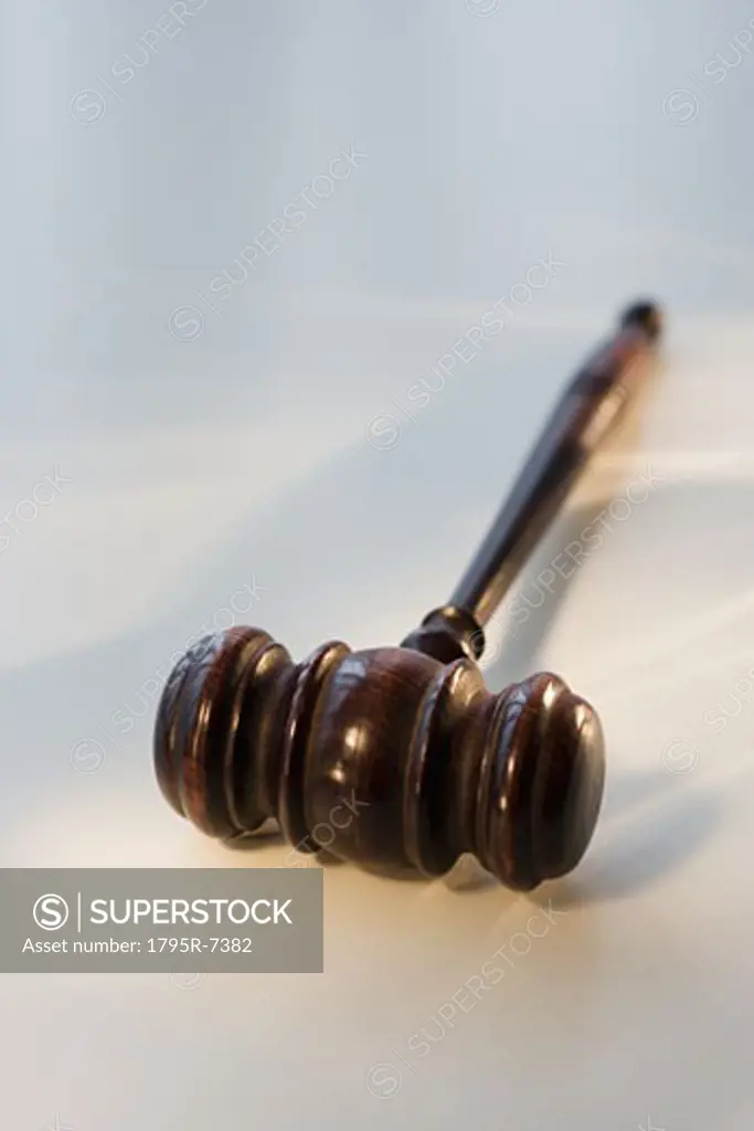 Close-up of judge's gavel