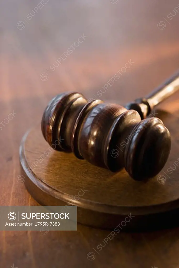 Close-up of judge's gavel