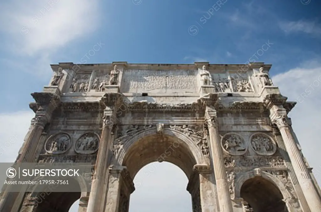 Low angle view of the Arch of Constantine, Italy