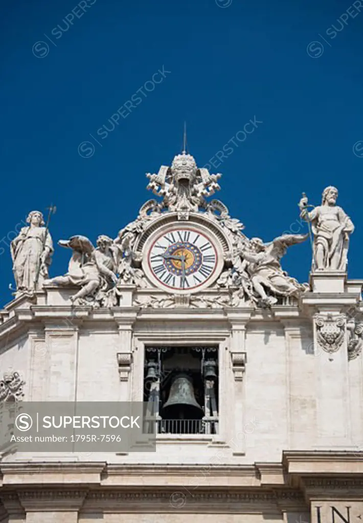 Clock on St. Peter's Basilica, Italy