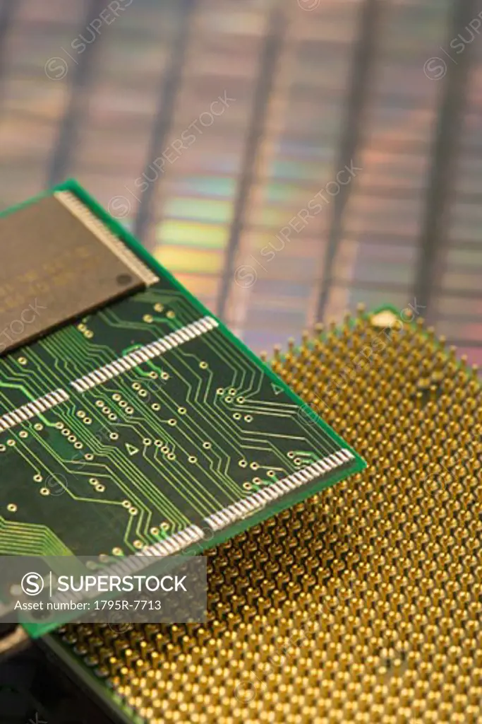 Close-up of computer chips