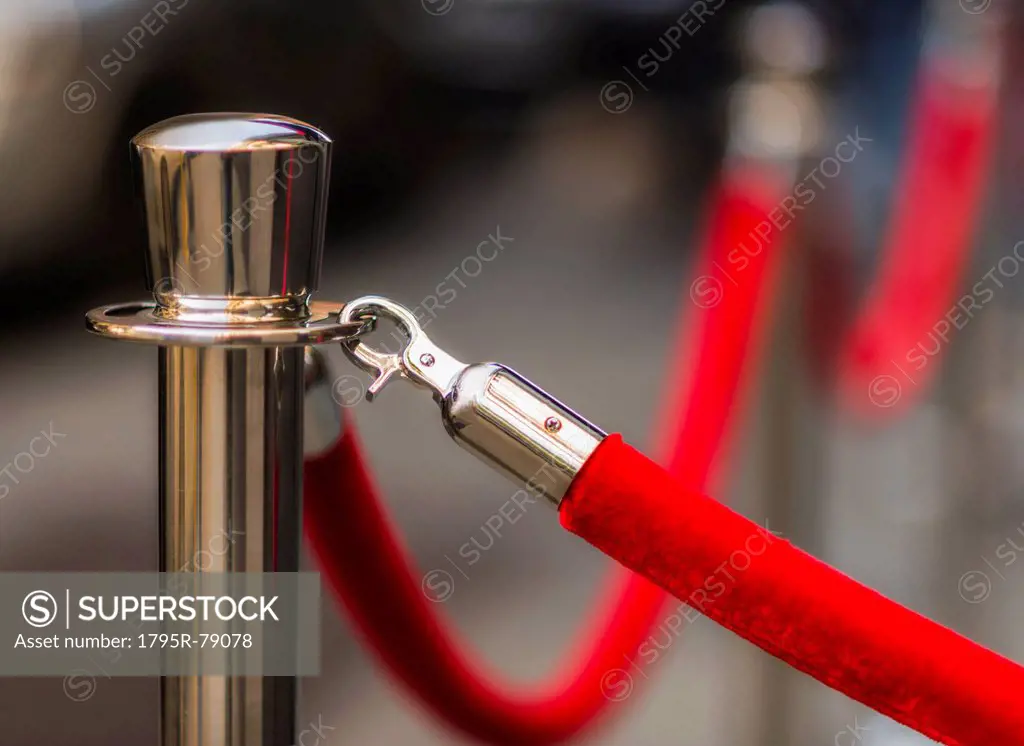 Red rope and stanchion