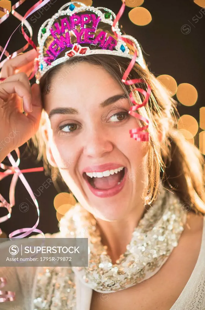 Woman celebrating New Year´s Eve