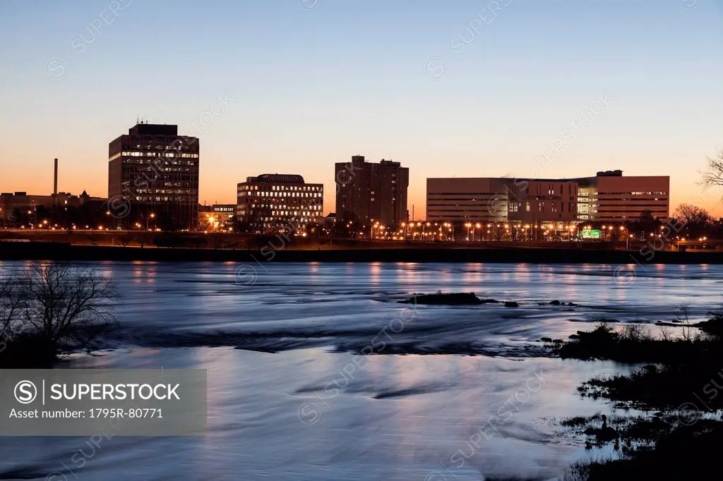 New Jersey, Trenton, Cityscape at night