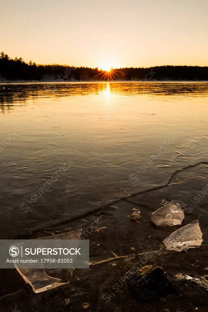 Icy water surface