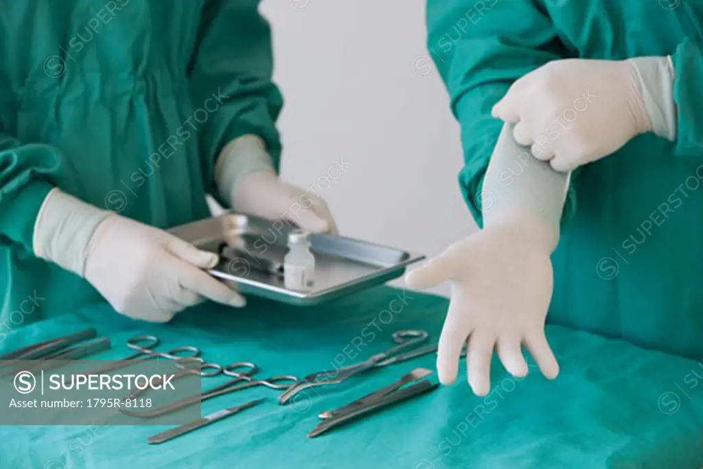 Doctors preparing for surgery