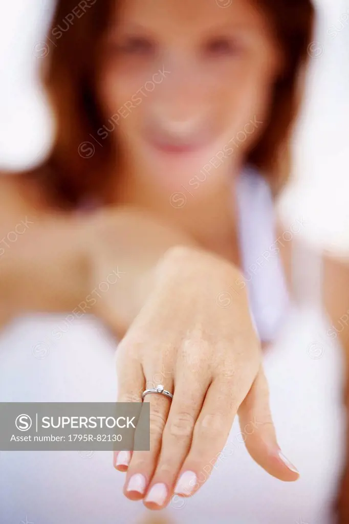 Woman showing wedding ring