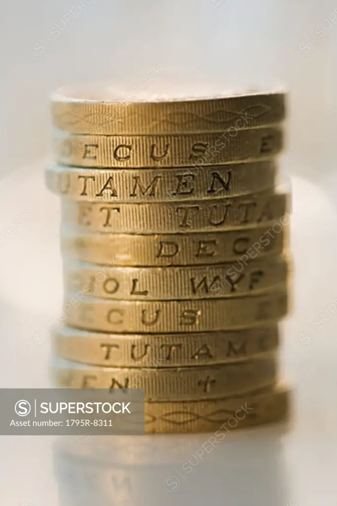 Stack of British Pound coins