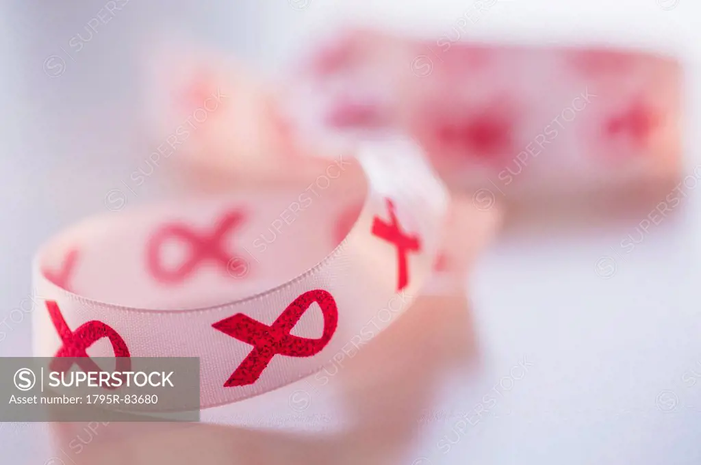 Studio Shot of breast cancer awareness ribbon