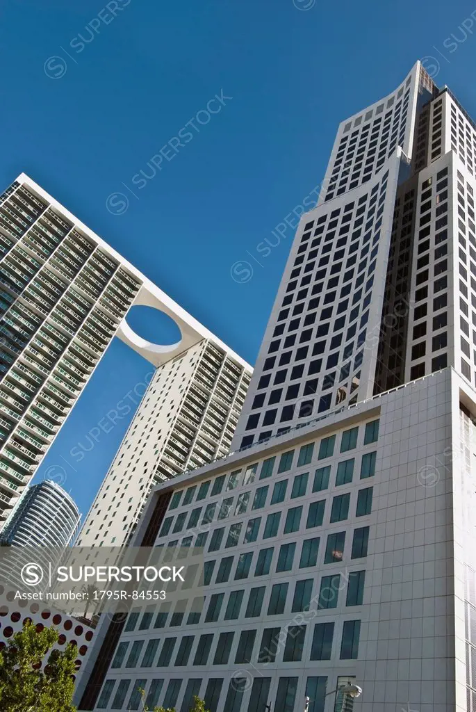 Low angle view of 500 brickell towers