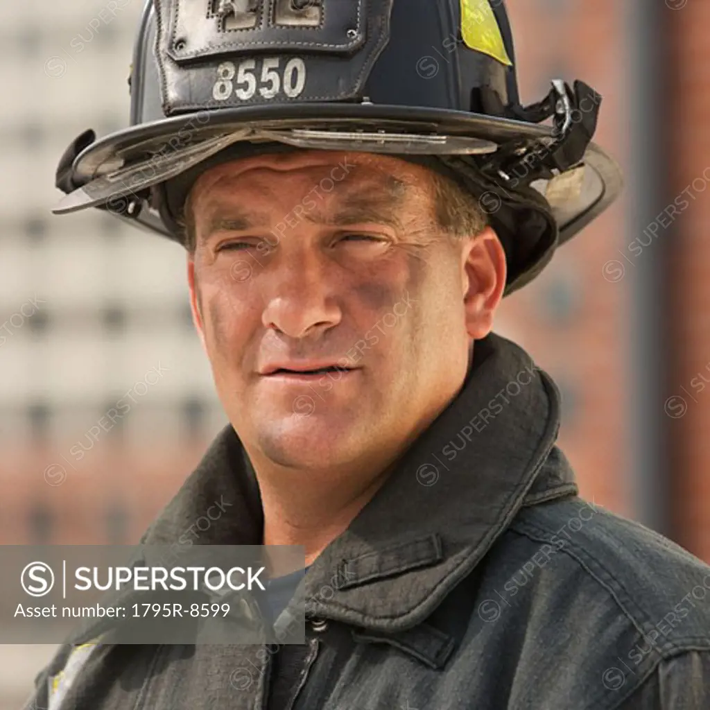 Close-up of male firefighter
