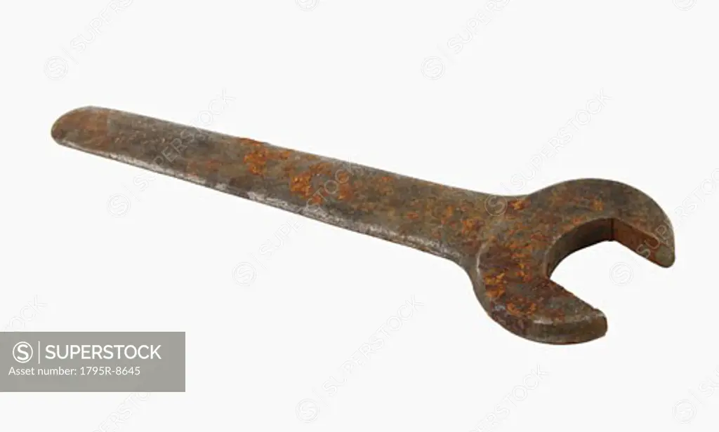 Close-up of rusty wrench