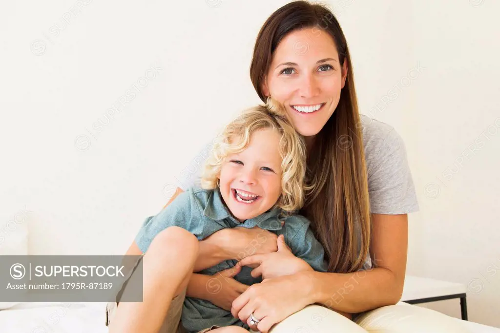 Portrait of mother with son (6-7)