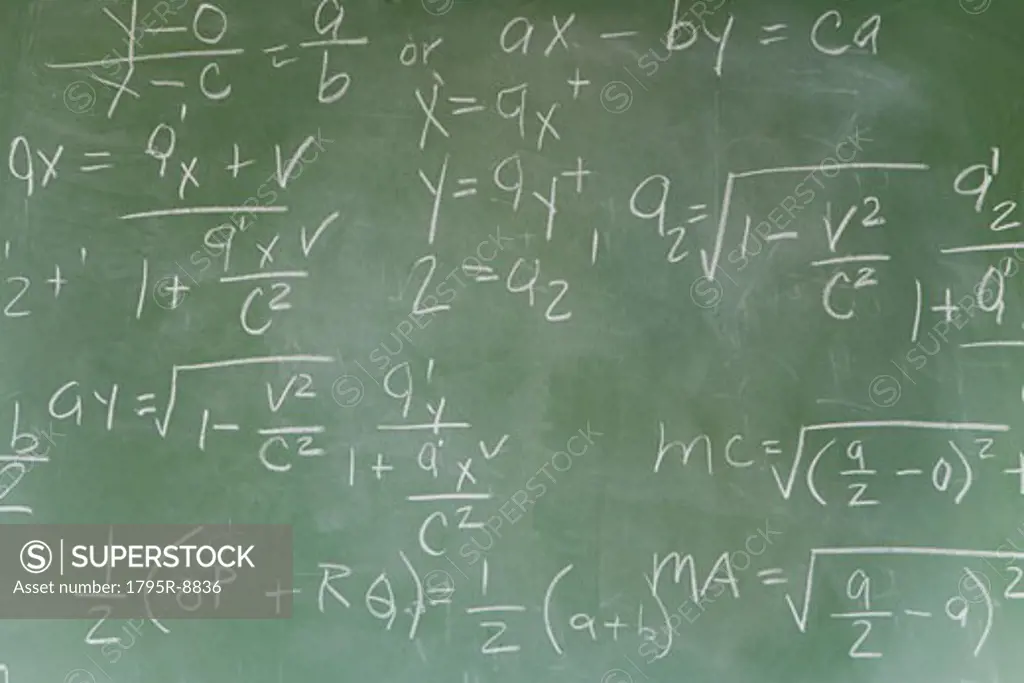 Blackboard with math equations